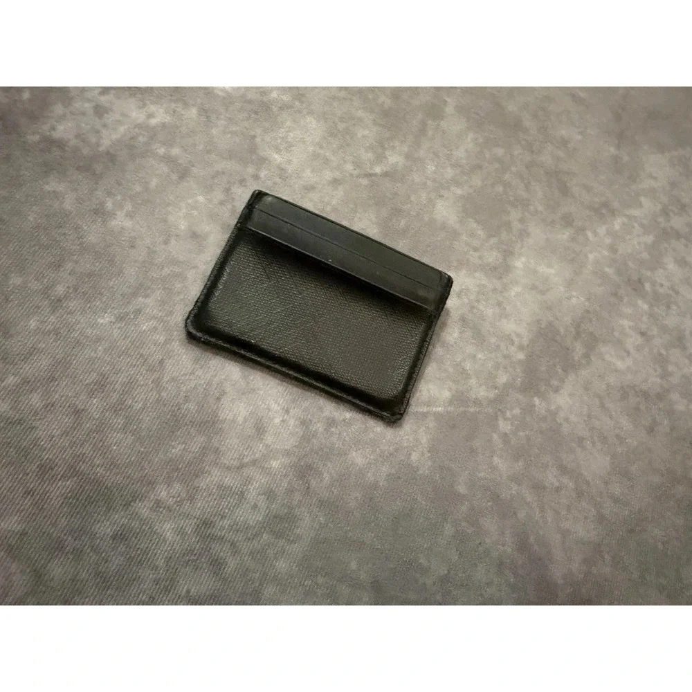 Burberry Black Saffiano Leather Slim Cardholder Wallet Made in Italy Vintage